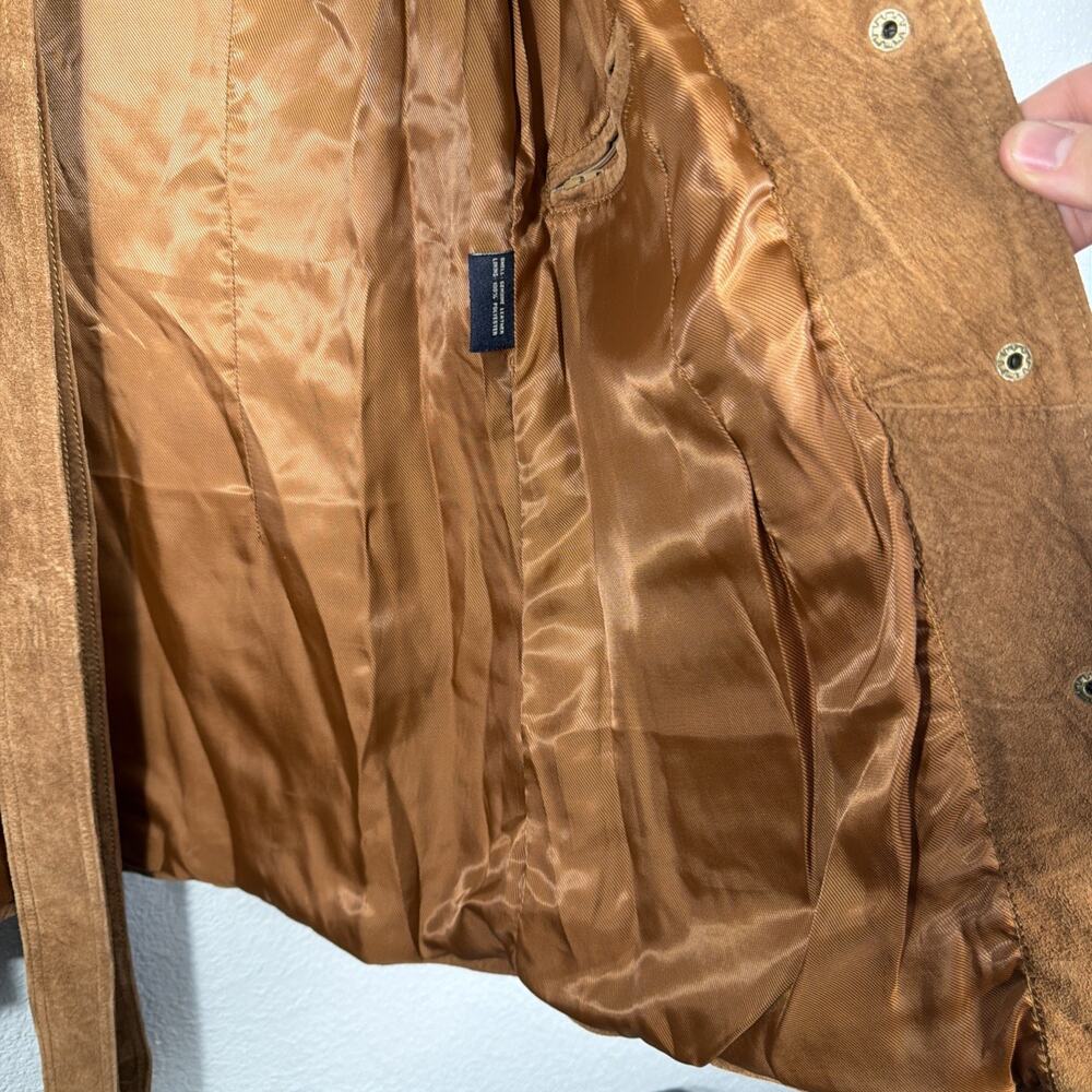 Lucky Brand Woman’s Size XL Brown Suede Leather Jacket Country Vintage Retro - Picture 9 of 11